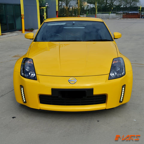 JDM Black LED DRL Projector Head Lights for Nissan Z33 350Z 2003 - 2005 Series 1 - Mars Performance