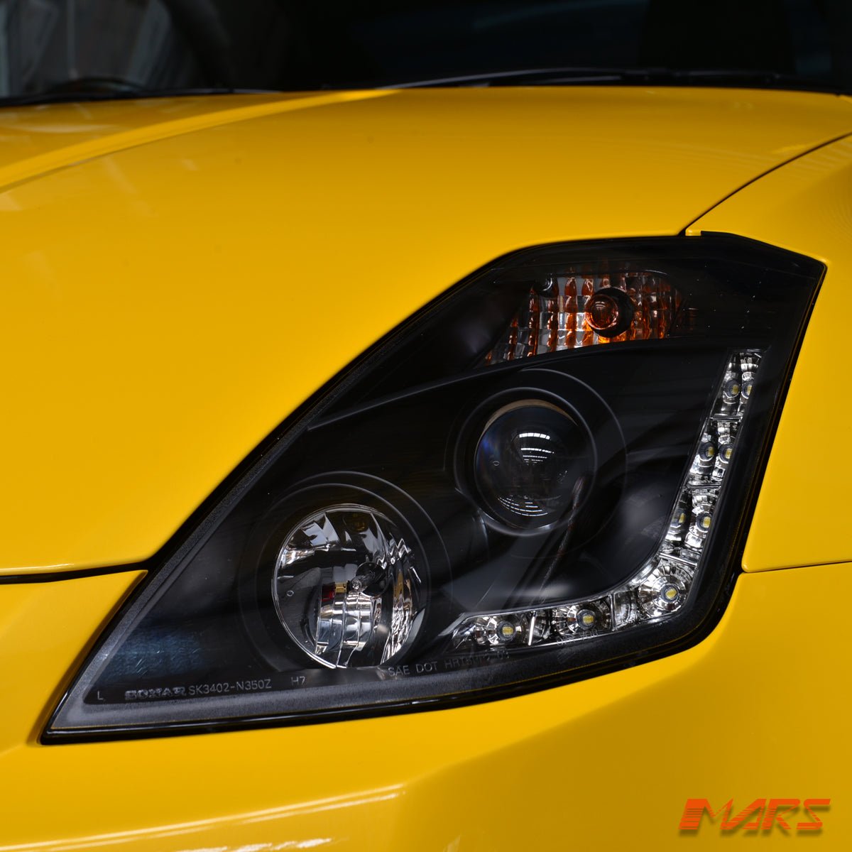 JDM Black LED DRL Projector Head Lights for Nissan Z33 350Z 2003 - 2005 Series 1 - Mars Performance