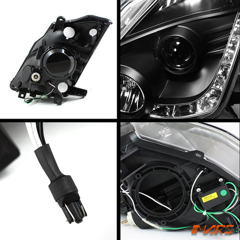 JDM Black LED DRL Projector Head Lights for Nissan Z33 350Z 2003 - 2005 Series 1 - Mars Performance