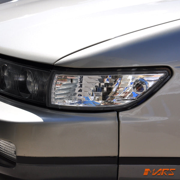 JDM Crystal Amber Corner Lights For 1988-1993 Nissan S13 Silvia - Chrome Housing Pair