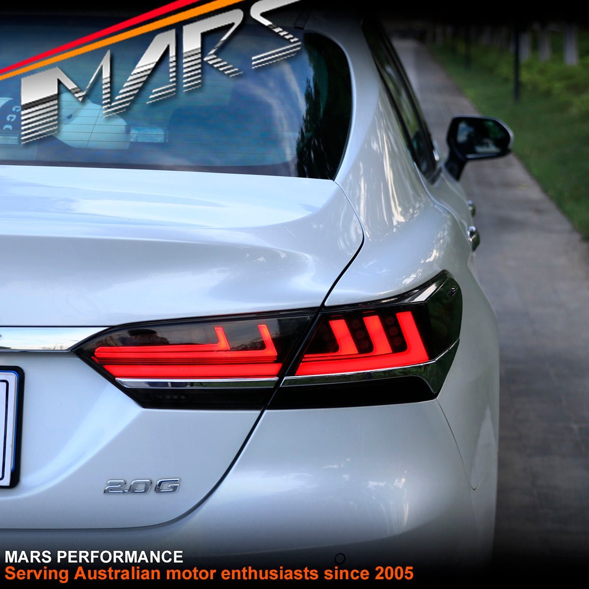 JDM Smoked Black 3D Stripe Bar Full LED Tail Lights with Sequential Indicators for Toyota Camry 2018 - 2024 - Mars Performance