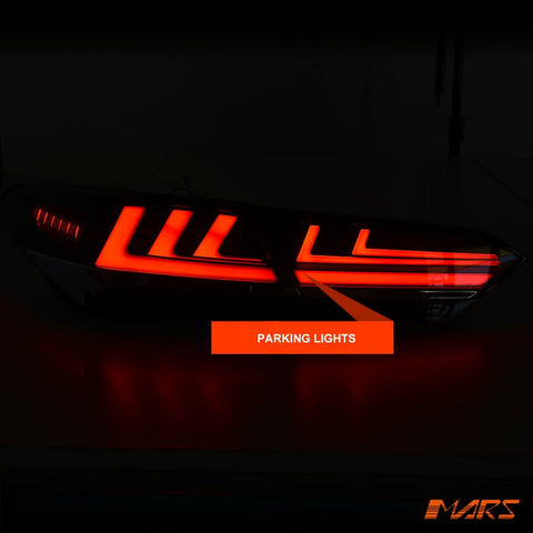 JDM Smoked Black 3D Stripe Bar Full LED Tail Lights with Sequential Indicators for Toyota Camry 2018 - 2024 - Mars Performance