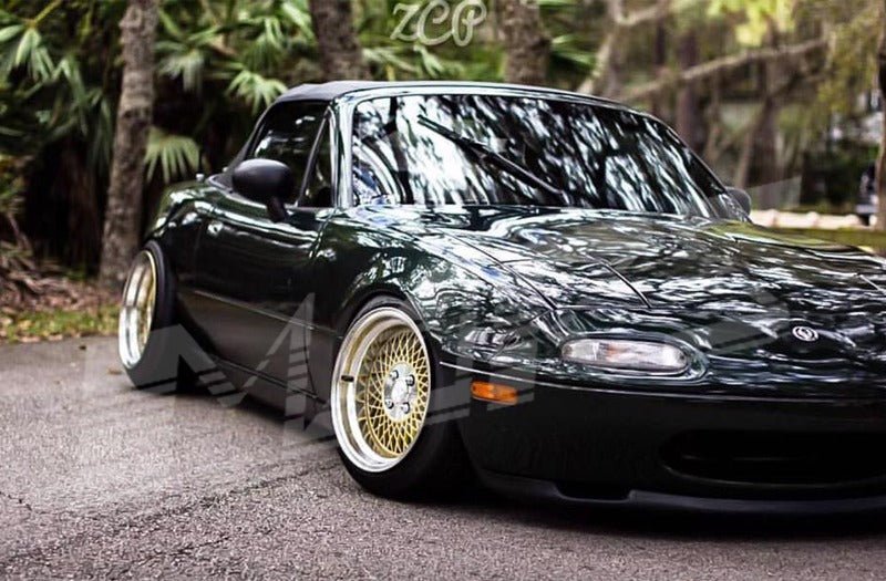 Klutch SL1 15 x 8.5 Inch Gold Mesh with Deep Chrome Dish Alloy Wheels Rims 4 x 100 ET17 - Mars Performance