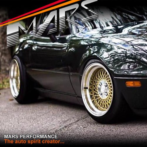 Klutch SL1 15 x 8.5 Inch Gold Mesh with Deep Chrome Dish Alloy Wheels Rims 4 x 100 ET17 - Mars Performance