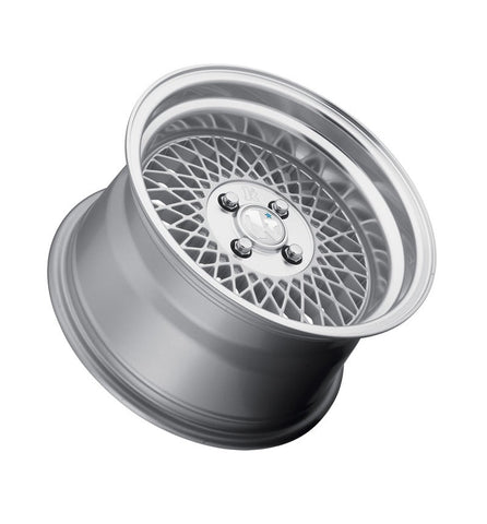 Klutch SL1 15 x 8.5 Inch Silver Mesh with Deep Chrome Dish Alloy Wheels Rims 4 x 100 ET17 - Mars Performance