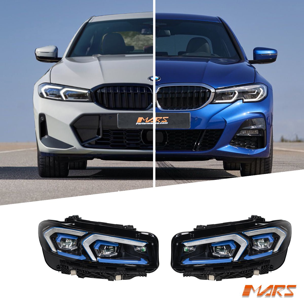 LCI Facelift Style Upgrade Front Head lights for BMW 3 - Series G20 Sedan & G21 Wagon Pre LCI 2018 - 2022 - Mars Performance