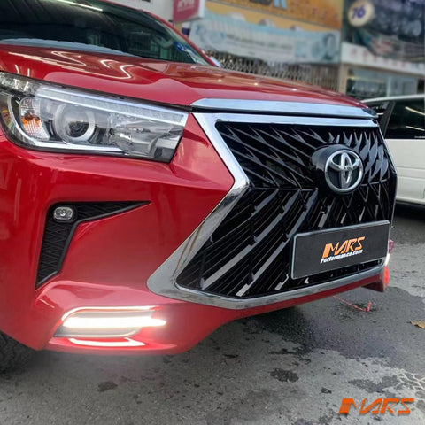 LX Style Front Bumper bar Bodykit with Grille & LED DRL for Toyota Hilux REVO & ROCCO 2015 - 2020 - Mars Performance