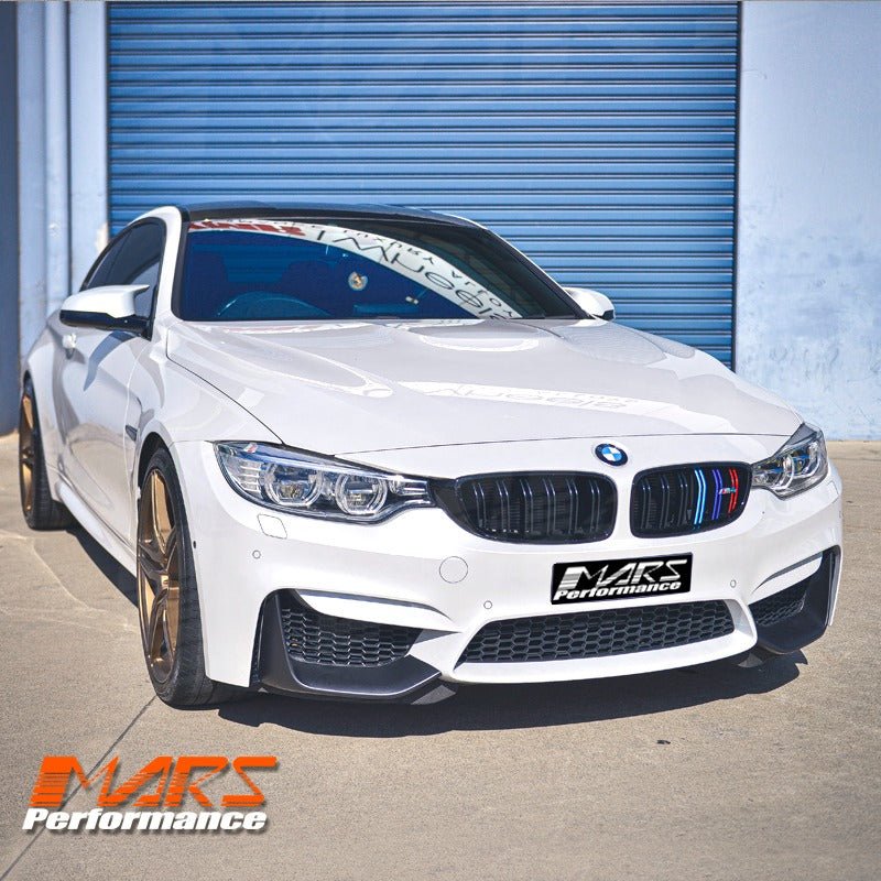 M Performance Style Matt Black Front Bumper Bar Splitter Covers for BMW F80 M3 & F82 F83 M4 - Mars Performance
