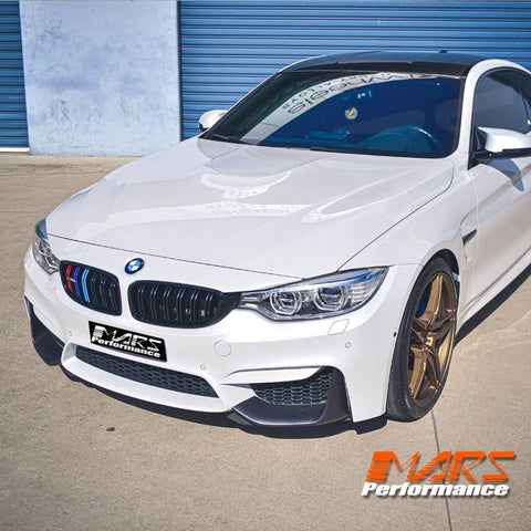 M Performance Style Matt Black Front Bumper Bar Splitter Covers for BMW F80 M3 & F82 F83 M4 - Mars Performance