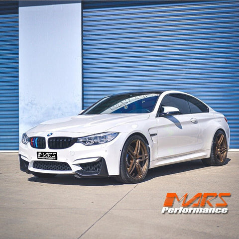 M Performance Style Matt Black Front Bumper Bar Splitter Covers for BMW F80 M3 & F82 F83 M4 - Mars Performance
