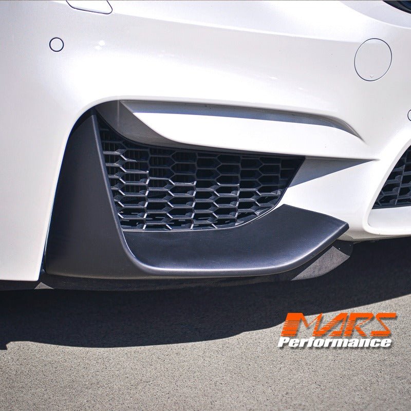M Performance Style Matt Black Front Bumper Bar Splitter Covers for BMW F80 M3 & F82 F83 M4 - Mars Performance