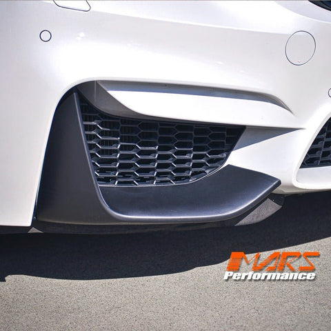 M Performance Style Matt Black Front Bumper Bar Splitter Covers for BMW F80 M3 & F82 F83 M4 - Mars Performance