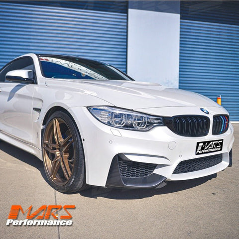M Performance Style Matt Black Front Bumper Bar Splitter Covers for BMW F80 M3 & F82 F83 M4 - Mars Performance