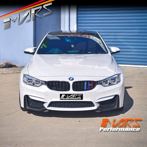 M Performance Style Matt Black Front Bumper Bar Splitter Covers for BMW F80 M3 & F82 F83 M4 - Mars Performance