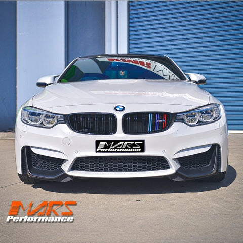 M Performance Style Matt Black Front Bumper Bar Splitter Covers for BMW F80 M3 & F82 F83 M4 - Mars Performance