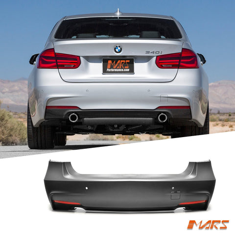 M Sport Style Rear Bumper Bar Bodykit with Twin Exhaust Outlet for BMW 3 - Series F30 Sedan 335i 340i 2012 - 2018 - Mars Performance