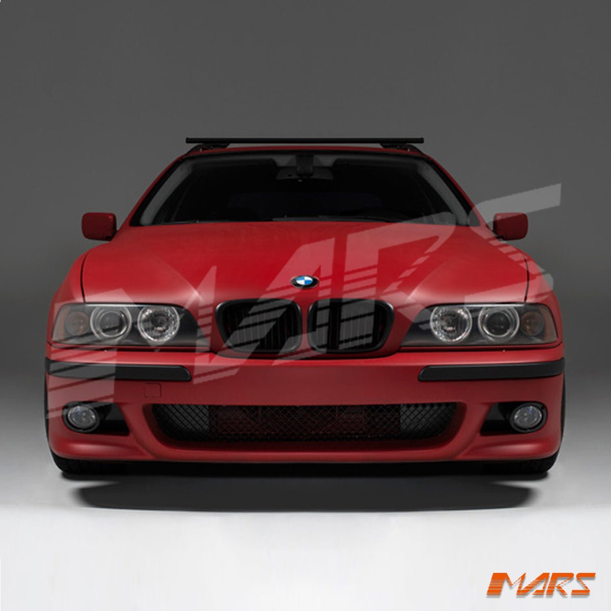 M5 Style Front Bumper Grille Cover Kit + Fog Lights For BMW E39 5-Series 96-03