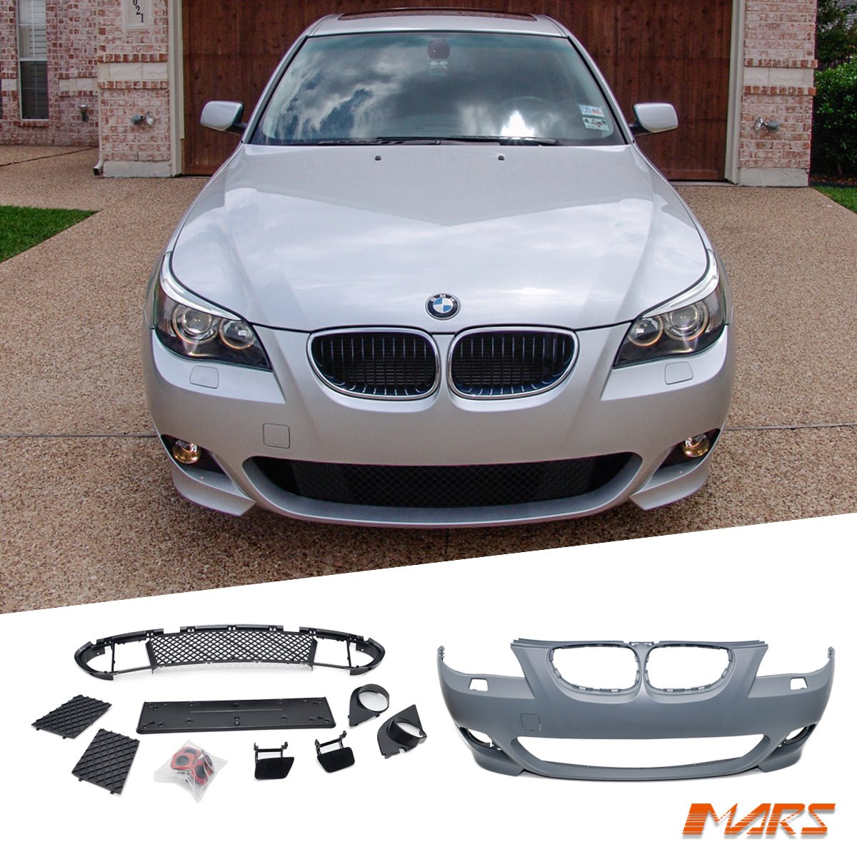 M Tech Sport Front Bumper Bar Bodykit for BMW 5 - Series E60 Sedan & E61 Wagon 2003 - 2009 - Mars Performance
