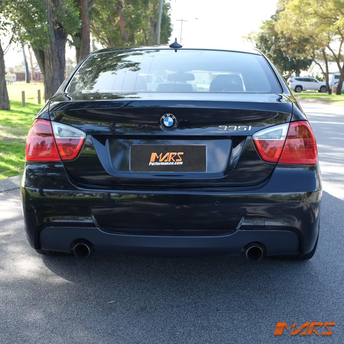 M Tech Sport Style Rear Bumper Bar Bodykit with Twin Exhaust Outlet for BMW 3 Series E90 Sedan 335i 2005 - 2011 - Mars Performance