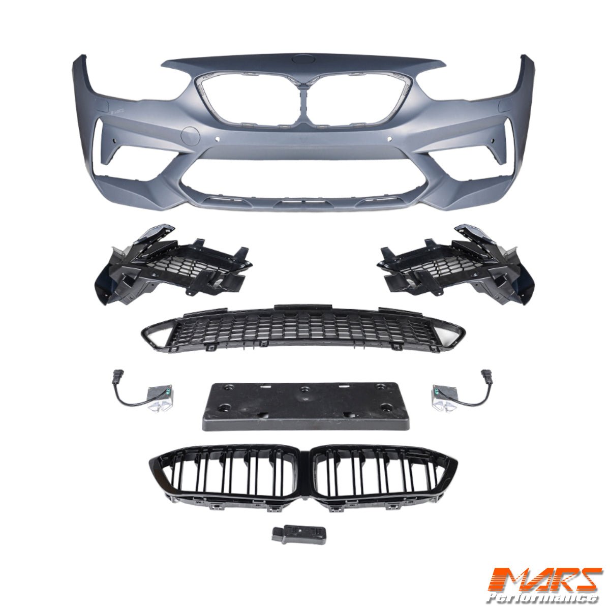 M2 Competition M2C Style Front Bumper bar Bodykit with Grill for BMW 1 Series F20 LCI Hatch 2015 - 2019 - Mars Performance