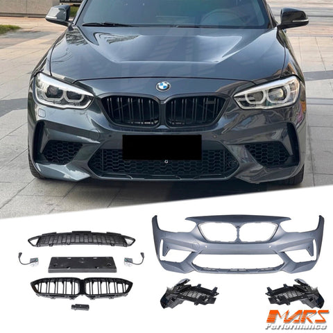 M2 Competition M2C Style Front Bumper bar Bodykit with Grill for BMW 1 Series F20 LCI Hatch 2015 - 2019 - Mars Performance