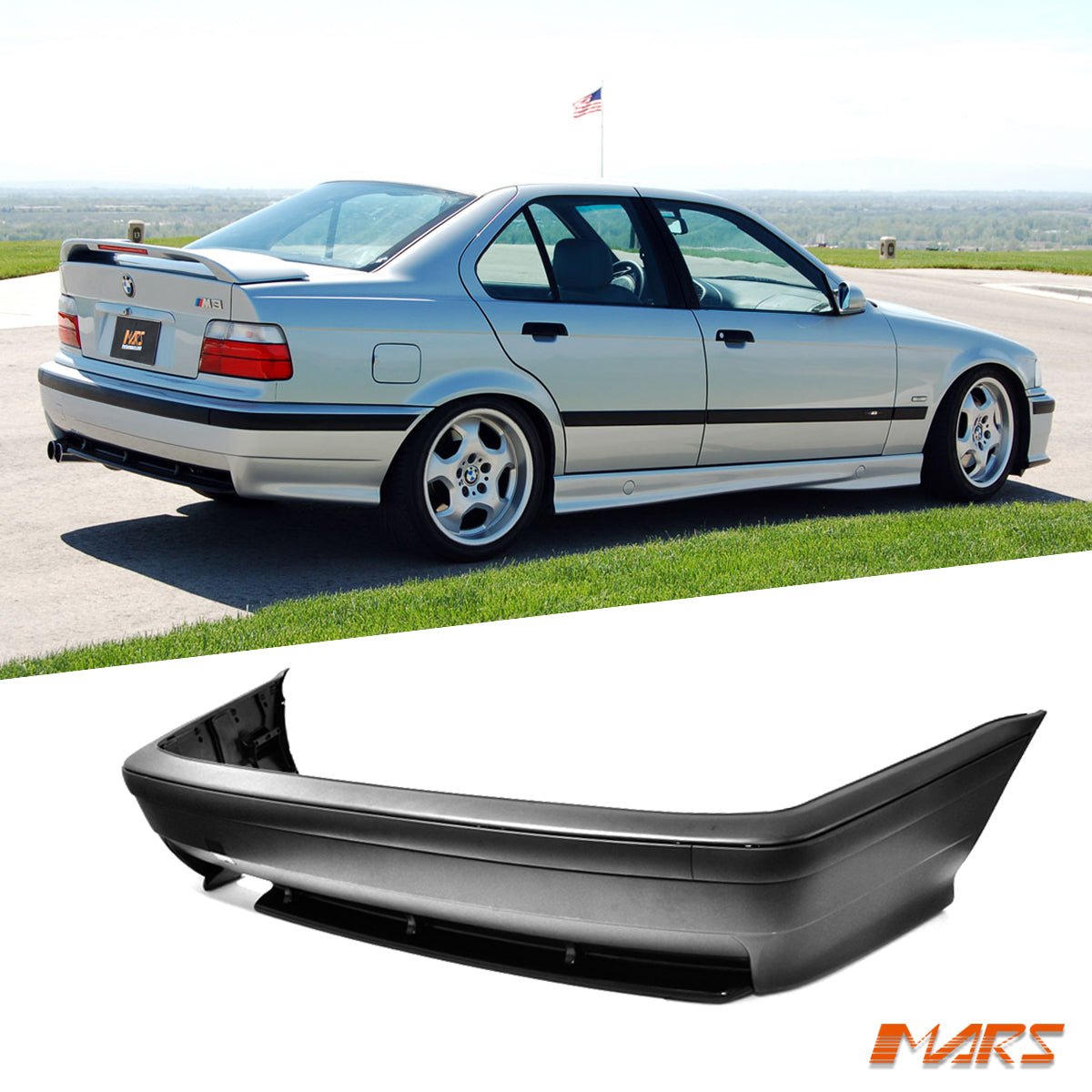 M3 style Rear Bumper Bar Bodykit for BMW 3 - Series E36 Sedan & Convertible & Coupe 1991 - 1999 - Mars Performance