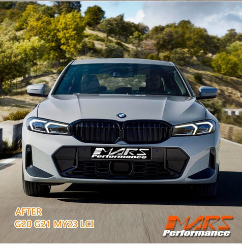 M340i LCI Style Facelift Upgrade Front Bumper Bodykit & Head lights for BMW 3 - Series G20 Sedan & G21 Wagon Pre LCI 2018 - 2022 - Mars Performance