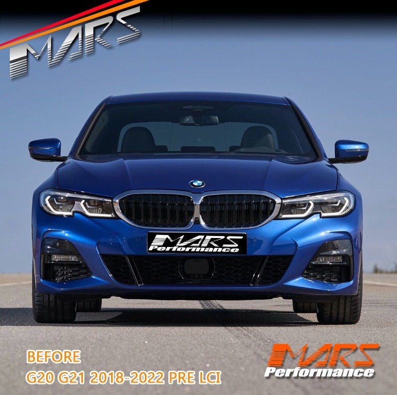 M340i LCI Style Facelift Upgrade Front Bumper Bodykit & Head lights for BMW 3 - Series G20 Sedan & G21 Wagon Pre LCI 2018 - 2022 - Mars Performance