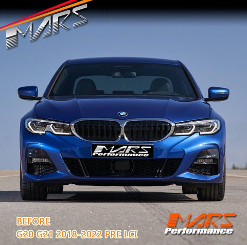 M340i LCI Style Facelift Upgrade Front Bumper Bodykit & Head lights for BMW 3 - Series G20 Sedan & G21 Wagon Pre LCI 2018 - 2022 - Mars Performance