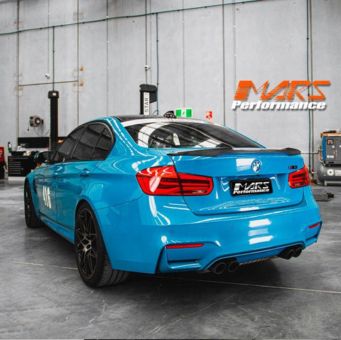 M4 Style Carbon Fibre Rear trunk boot lip Spoiler Bodykit for BMW 3 Series F30 & M3 F80 Sedan - Mars Performance