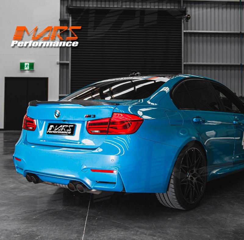 M4 Style Carbon Fibre Rear trunk boot lip Spoiler Bodykit for BMW 3 Series F30 & M3 F80 Sedan - Mars Performance