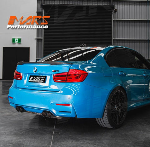 M4 Style Carbon Fibre Rear trunk boot lip Spoiler Bodykit for BMW 3 Series F30 & M3 F80 Sedan - Mars Performance
