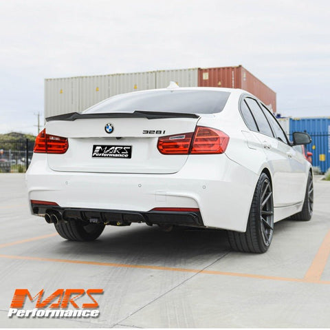 M4 Style Carbon Fibre Rear trunk boot lip Spoiler Bodykit for BMW 3 Series F30 & M3 F80 Sedan - Mars Performance