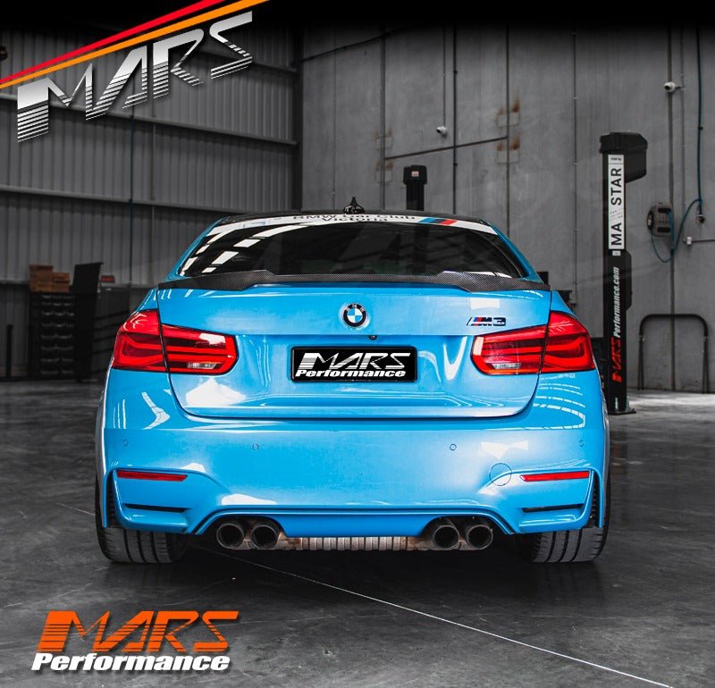 M4 Style Carbon Fibre Rear trunk boot lip Spoiler Bodykit for BMW 3 Series F30 & M3 F80 Sedan - Mars Performance