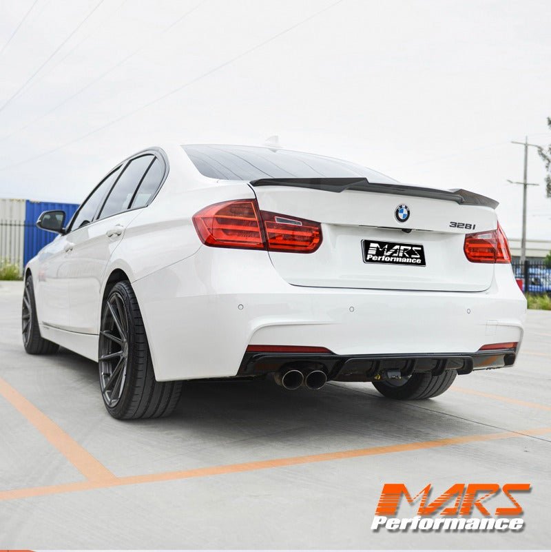 M4 Style Carbon Fibre Rear trunk boot lip Spoiler Bodykit for BMW 3 Series F30 & M3 F80 Sedan - Mars Performance