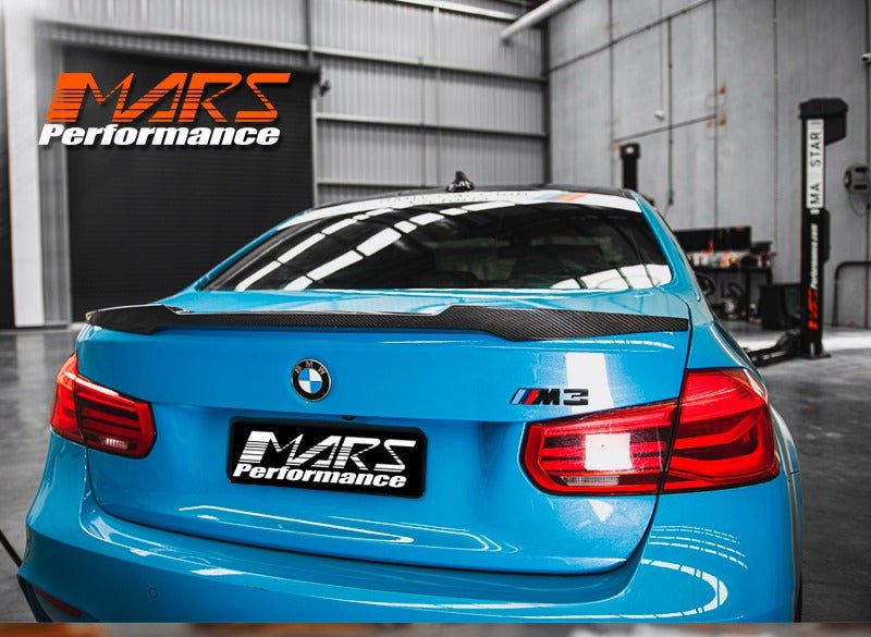 M4 Style Carbon Fibre Rear trunk boot lip Spoiler Bodykit for BMW 3 Series F30 & M3 F80 Sedan - Mars Performance
