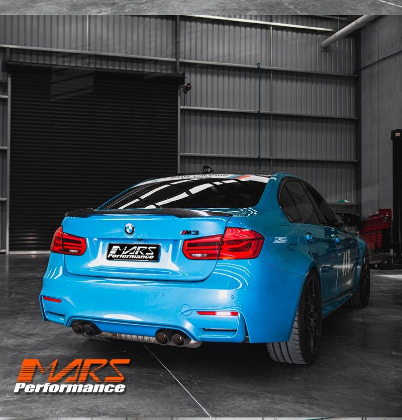 M4 Style Carbon Fibre Rear trunk boot lip Spoiler Bodykit for BMW 3 Series F30 & M3 F80 Sedan - Mars Performance
