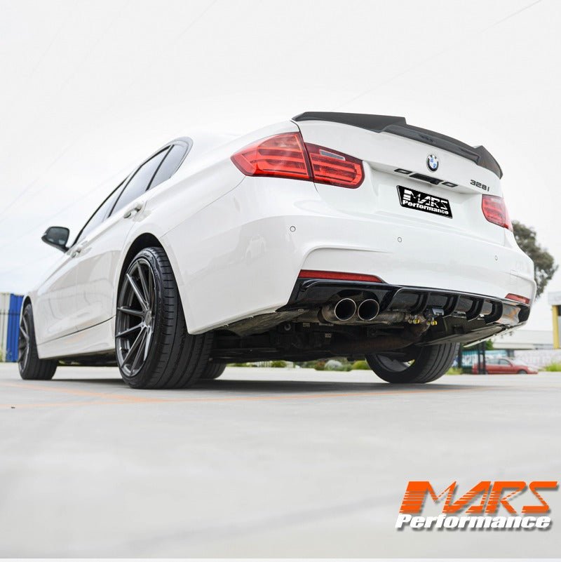M4 Style Carbon Fibre Rear trunk boot lip Spoiler Bodykit for BMW 3 Series F30 & M3 F80 Sedan - Mars Performance