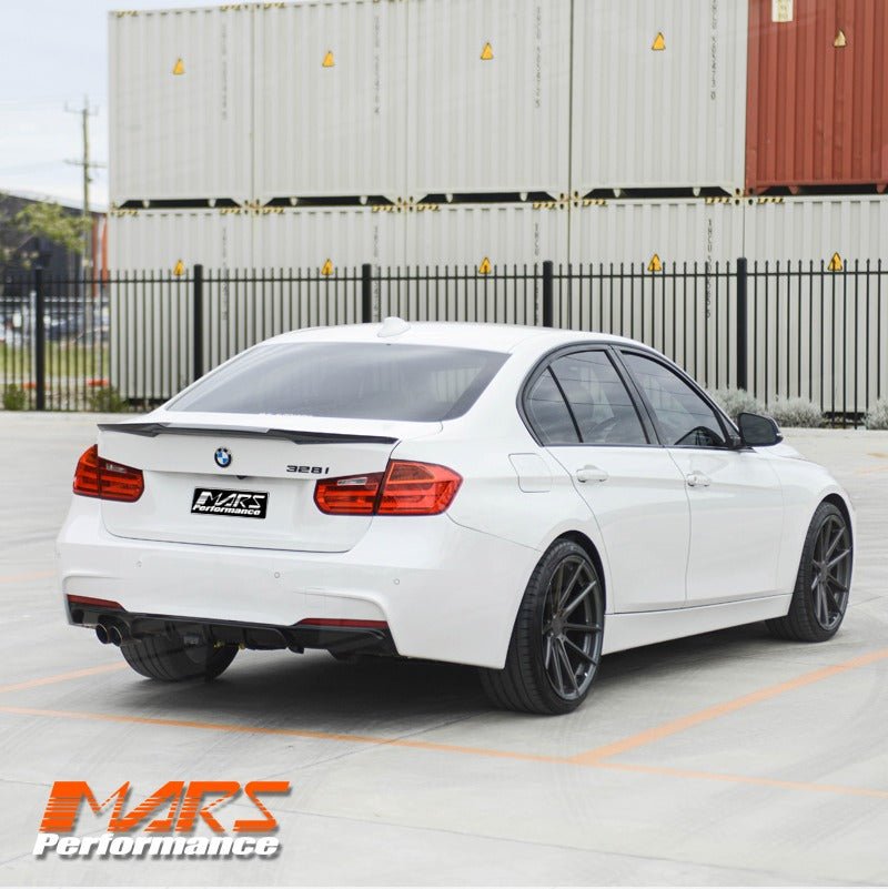 M4 Style Carbon Fibre Rear trunk boot lip Spoiler Bodykit for BMW 3 Series F30 & M3 F80 Sedan - Mars Performance