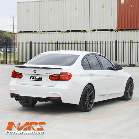 M4 Style Carbon Fibre Rear trunk boot lip Spoiler Bodykit for BMW 3 Series F30 & M3 F80 Sedan - Mars Performance