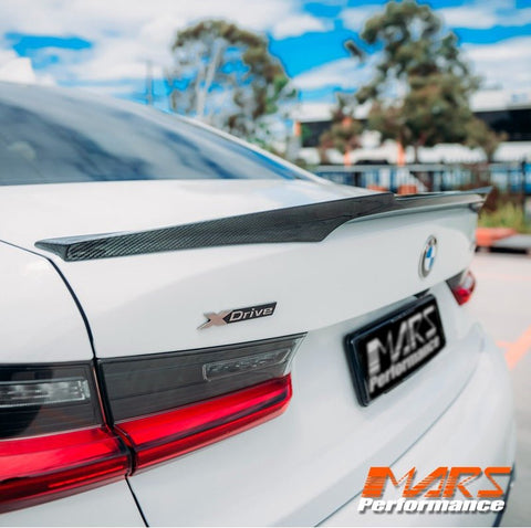 M4 Style Carbon Fibre Rear trunk boot lip Spoiler Wing Bodykit for BMW 3 Series G20 & G80 M3 Sedan 2018 - 2025 - Mars Performance