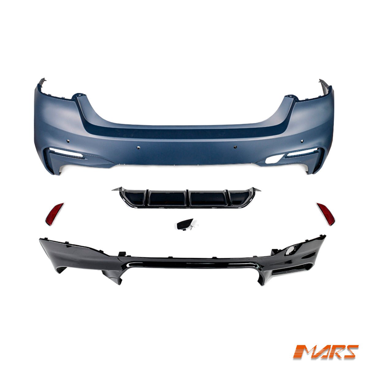 M5 Style Rear Bumper Bar Bodykit with Diffuser for BMW 5 - Series G30 Sedan 2017 - 2023 - Mars Performance