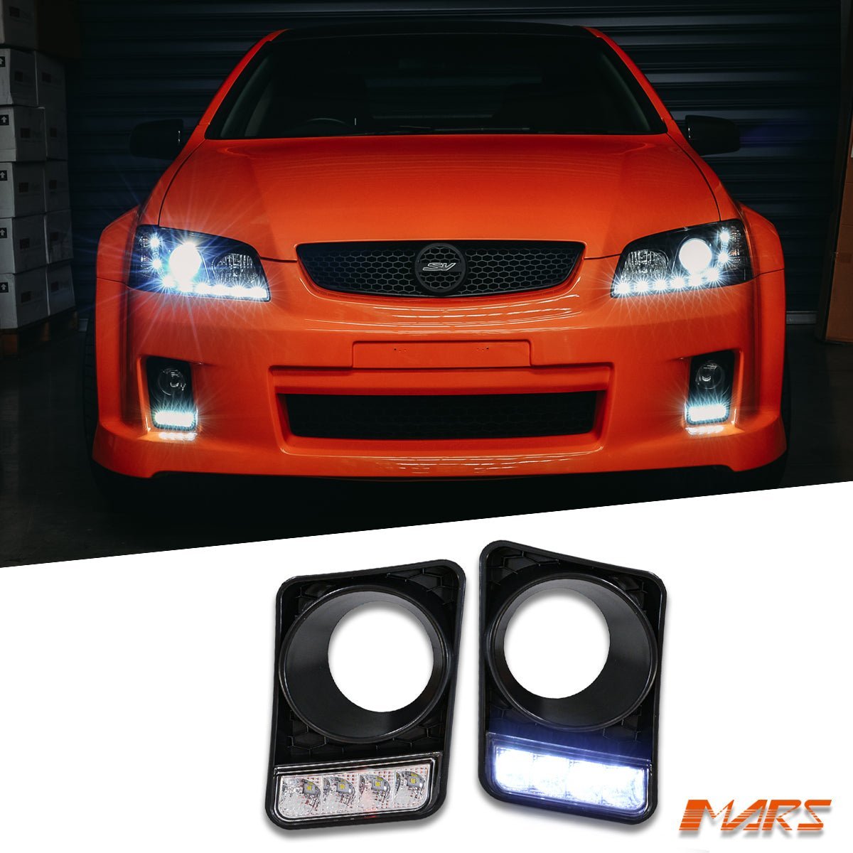 MARS Bumper Bar LED DRL Day - Time Fog Lights Cover for Holden Commodore VE Series 1 SS SV6 SSV - Mars Performance