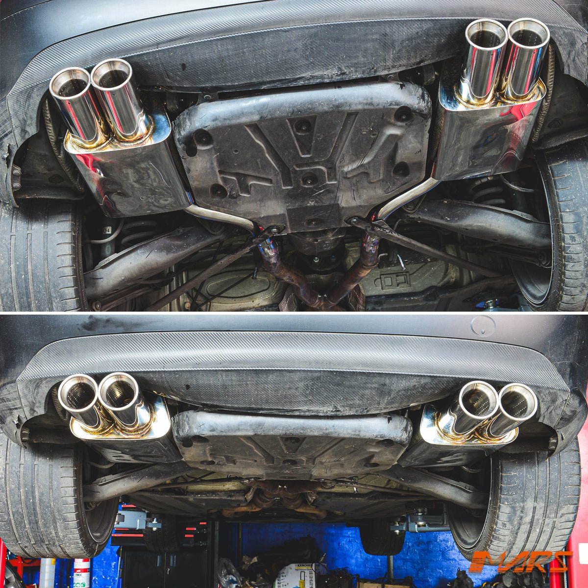 MARS Dual Outlet Twin Muffler Exhaust for Mercedes - Benz SLK R171 - Mars Performance