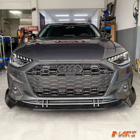 MARS Gloss Black Front Bumper Bar Lip Spoiler Bodykit for AUDI B9 S4 & A4 S - line Sedan Avant 2020 - 2024 - Mars Performance