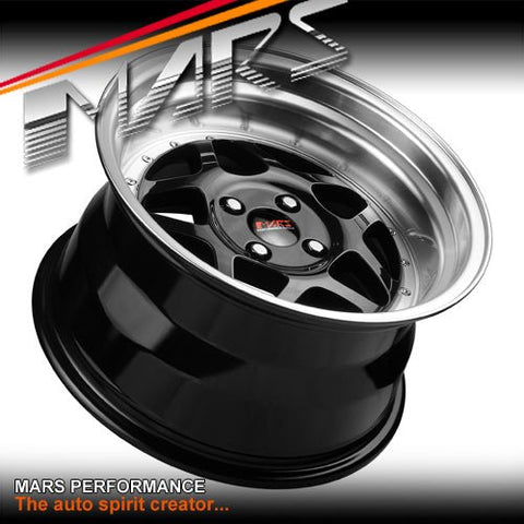 MARS JDM MP - 30 16x9 Inch Gloss Black with Polished Deep Dish Alloy Wheels Rims - Mars Performance