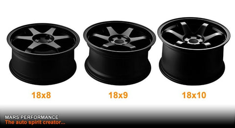 MARS JDM MP - 37 18 Inch Matt Black JDM Concave Stag Alloy Wheels Rims - Mars Performance