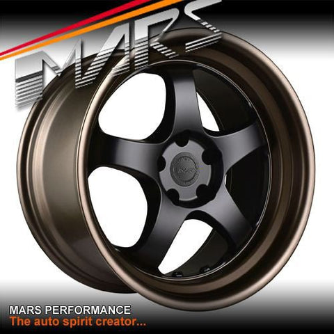 MARS JDM MP - S1 18 Inch Matt black Face with deep Matt bronze dish Alloy Wheels Rims - Mars Performance