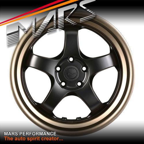 MARS JDM MP - S1 18 Inch Matt black Face with deep Matt bronze dish Alloy Wheels Rims - Mars Performance