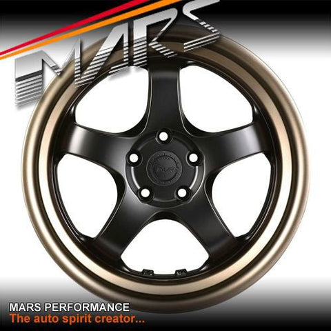 MARS JDM MP - S1 18 Inch Matt black Face with deep Matt bronze dish Alloy Wheels Rims - Mars Performance